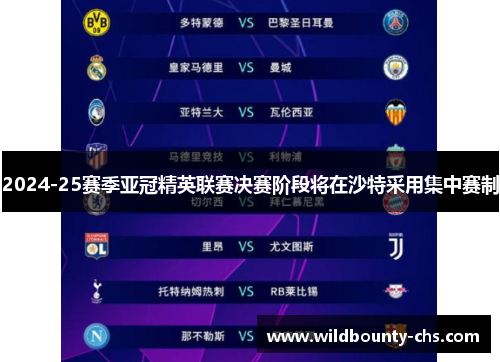 2024-25赛季亚冠精英联赛决赛阶段将在沙特采用集中赛制 2024-25赛季亚冠精英联赛决赛阶段将在沙特采用集中赛制