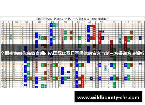 全面指南教你高效查阅FIFA国际比赛日赛程信息官方与第三方渠道方法解析 全面指南教你高效查阅FIFA国际比赛日赛程信息官方与第三方渠道方法解析